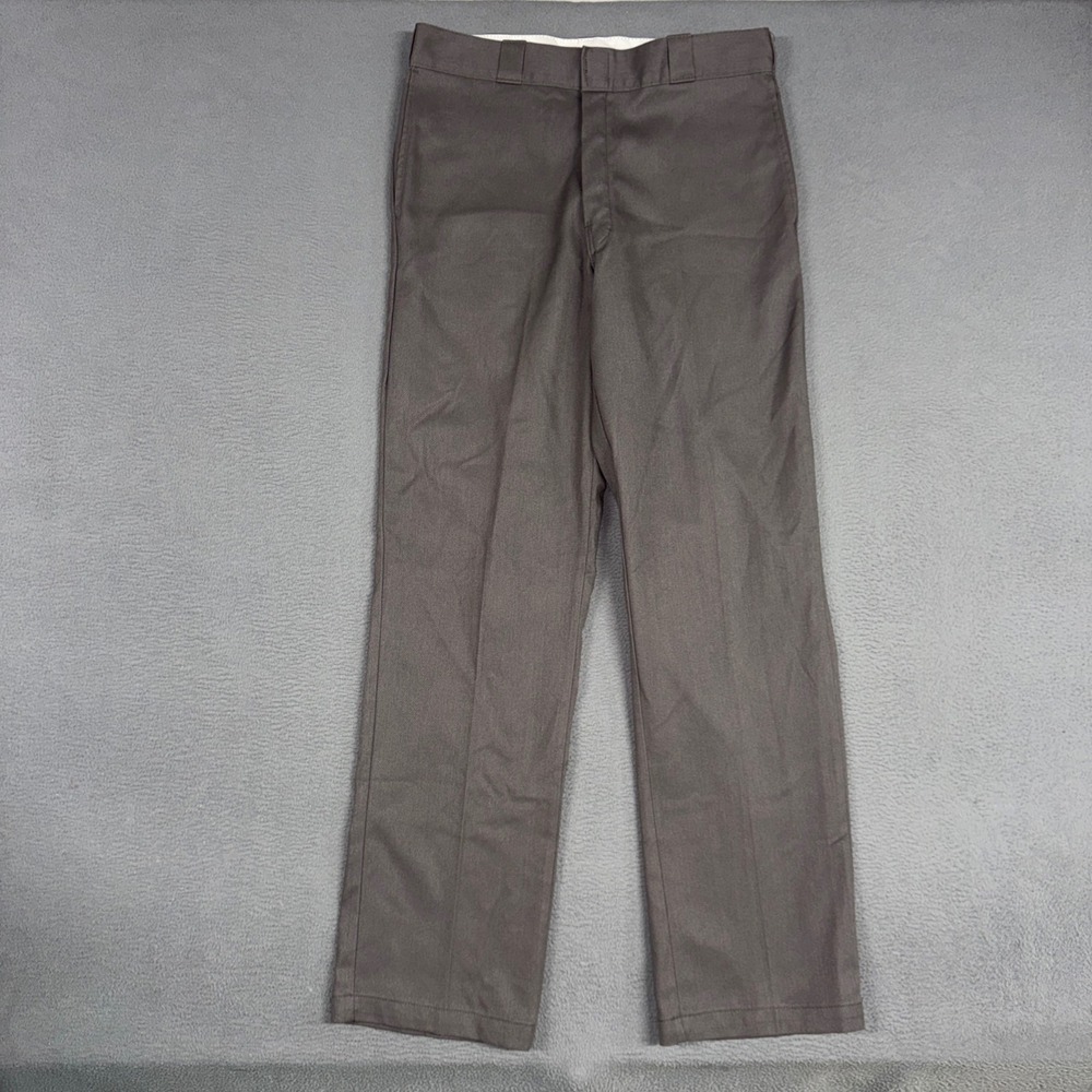 Dickies Pants Mens 34x34 Gray 874 Original Fit Flex Workwear Straight Trousers